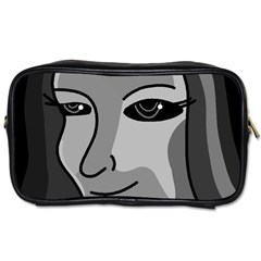 Lady - Gray Toiletries Bags 2-side by Valentinaart