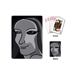 Lady - Gray Playing Cards (mini)  by Valentinaart