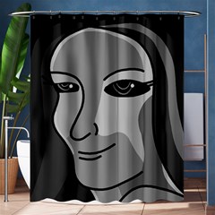 Lady - Gray Shower Curtain 60  X 72  (medium)  by Valentinaart