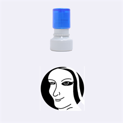 Lady - Gray Rubber Round Stamps (small) by Valentinaart