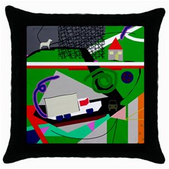 Trip Throw Pillow Case (black) by Valentinaart