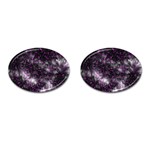 Black, Pink And Purple Splatter Pattern Cufflinks (Oval) Front(Pair)