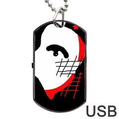 Revolution Dog Tag Usb Flash (two Sides)  by Valentinaart