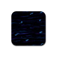 Blue Moonlight Rubber Square Coaster (4 Pack)  by Valentinaart