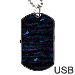 Blue Moonlight Dog Tag Usb Flash (one Side) by Valentinaart