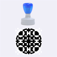 Checkboard Pattern Print Rubber Round Stamps (medium) by dflcprints