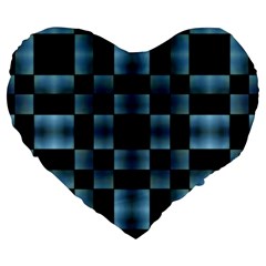 Checkboard Pattern Print Large 19  Premium Heart Shape Cushions by dflcprints