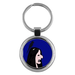 Girl and bird Key Chains (Round) 