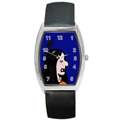 Girl and bird Barrel Style Metal Watch