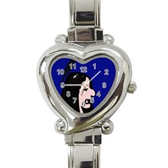 Girl and bird Heart Italian Charm Watch