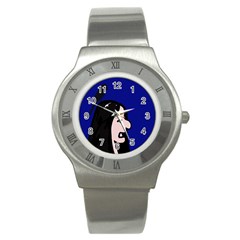 Girl and bird Stainless Steel Watch