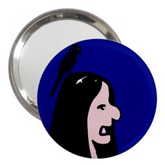 Girl and bird 3  Handbag Mirrors