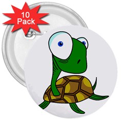 Turtle 3  Buttons (10 Pack)  by Valentinaart