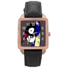 Monster Rose Gold Leather Watch  by Valentinaart