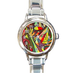 Colorful Dream Round Italian Charm Watch by Valentinaart