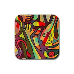 Colorful Dream Rubber Coaster (square)  by Valentinaart