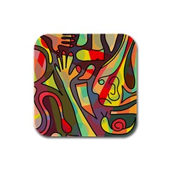 Colorful Dream Rubber Square Coaster (4 Pack)  by Valentinaart