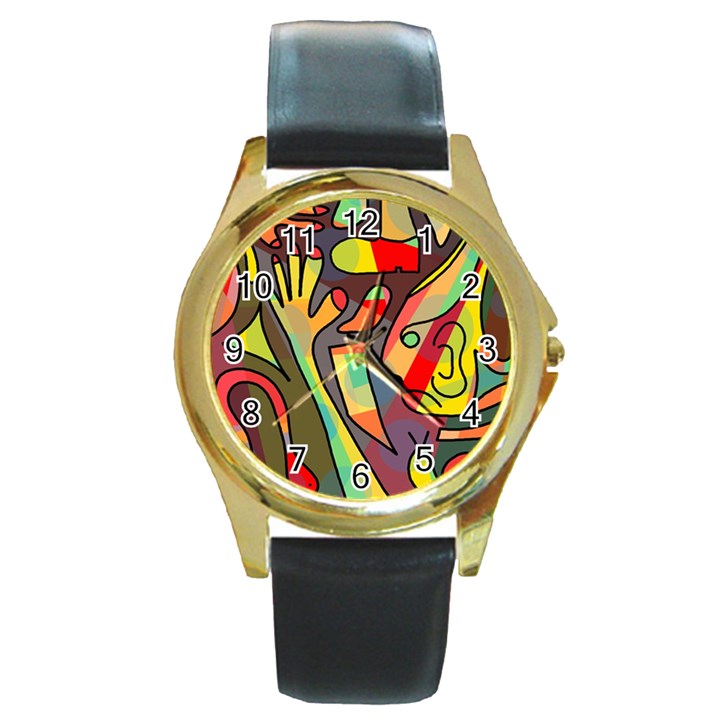 Colorful dream Round Gold Metal Watch