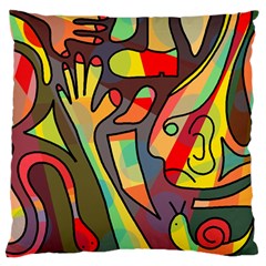 Colorful Dream Large Flano Cushion Case (one Side) by Valentinaart