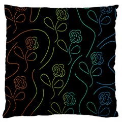 Floral Pattern Large Cushion Case (two Sides) by Valentinaart