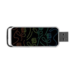 Floral Pattern Portable Usb Flash (one Side)