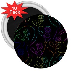 Flowers - Pattern 3  Magnets (10 Pack)  by Valentinaart