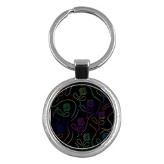 Flowers - Pattern Key Chains (round)  by Valentinaart