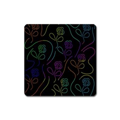 Flowers - Pattern Square Magnet by Valentinaart