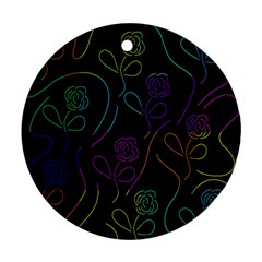 Flowers - Pattern Round Ornament (two Sides)  by Valentinaart