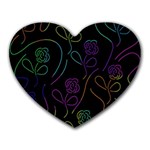 Flowers - pattern Heart Mousepads Front