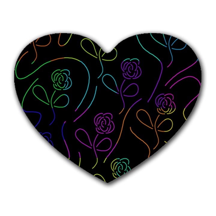 Flowers - pattern Heart Mousepads