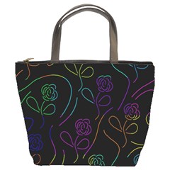 Flowers - Pattern Bucket Bags by Valentinaart