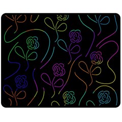 Flowers - Pattern Double Sided Fleece Blanket (medium) 