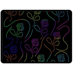 Flowers - Pattern Double Sided Fleece Blanket (large)  by Valentinaart