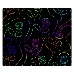 Flowers - Pattern Double Sided Flano Blanket (small) 