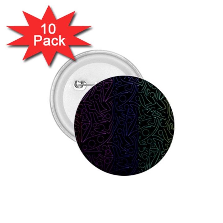 Colorful elegant pattern 1.75  Buttons (10 pack)