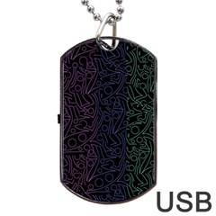 Colorful Elegant Pattern Dog Tag Usb Flash (two Sides) 