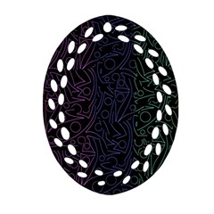 Colorful Elegant Pattern Ornament (oval Filigree)  by Valentinaart