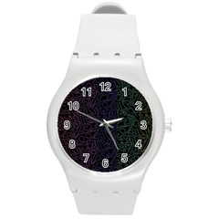 Colorful Elegant Pattern Round Plastic Sport Watch (m) by Valentinaart