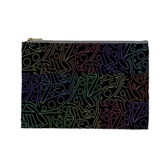 Colorful Pattern Cosmetic Bag (large)  by Valentinaart