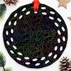 Colorful Pattern Ornament (round Filigree)  by Valentinaart