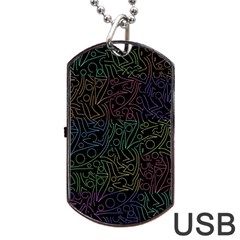 Colorful Pattern Dog Tag Usb Flash (one Side)