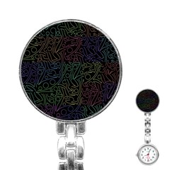 Colorful Pattern Stainless Steel Nurses Watch by Valentinaart