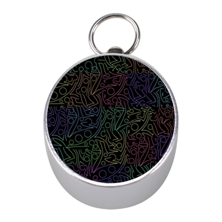 Colorful pattern Mini Silver Compasses