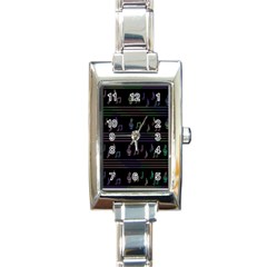 Music Pattern Rectangle Italian Charm Watch by Valentinaart