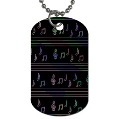 Music Pattern Dog Tag (two Sides) by Valentinaart