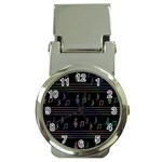 Music pattern Money Clip Watches Front