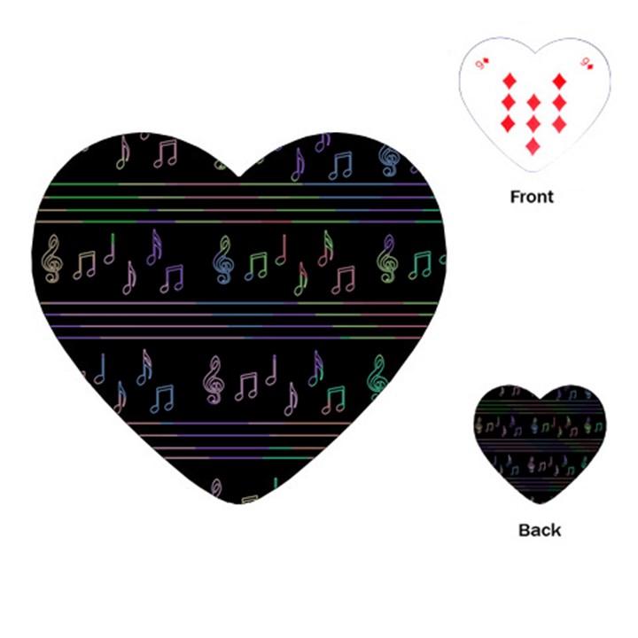 Music pattern Playing Cards (Heart) 