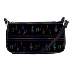 Music Pattern Shoulder Clutch Bags by Valentinaart