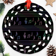 Music Pattern Ornament (round Filigree) 